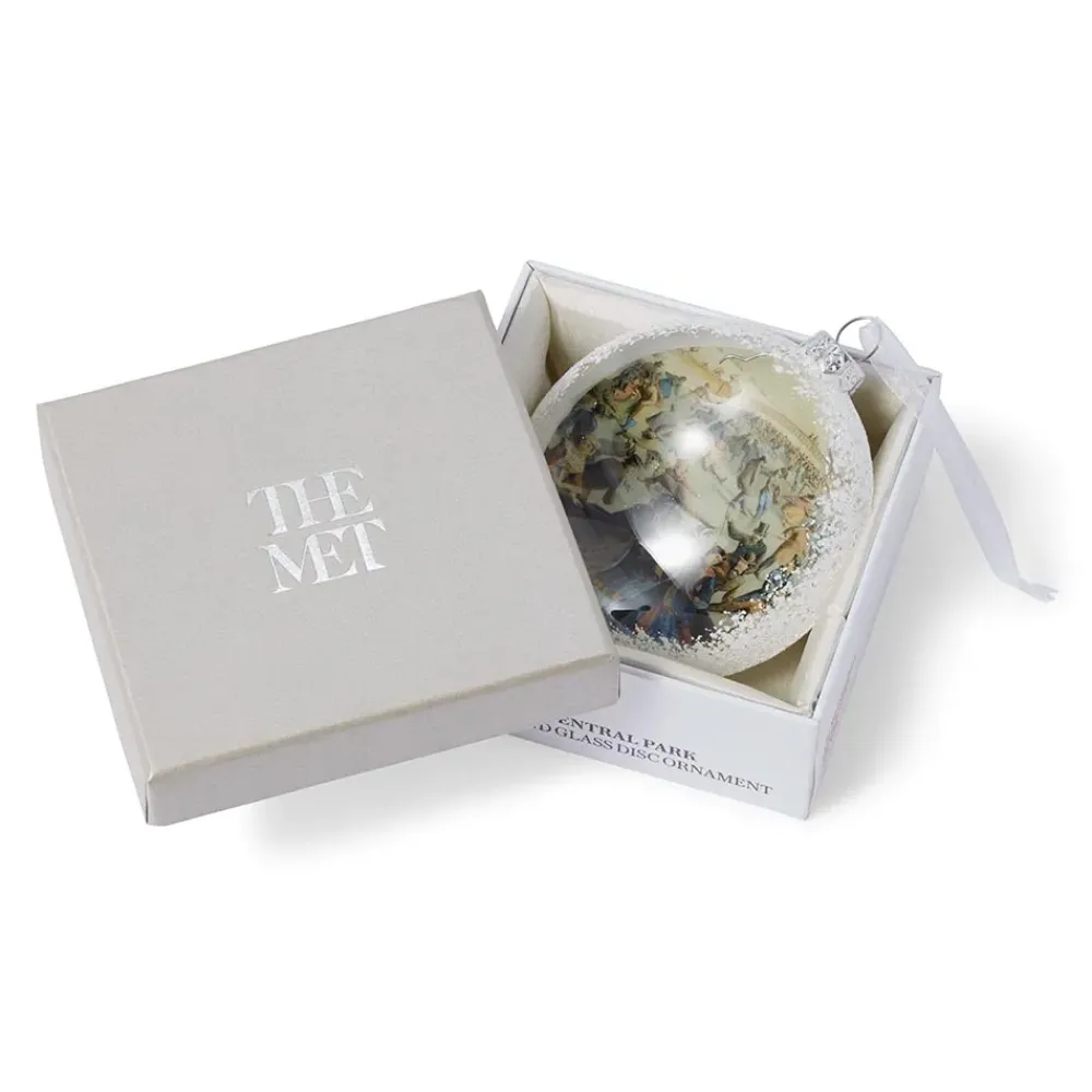 Outlet Skating In Central Park Glass Disc Ornament Ornaments