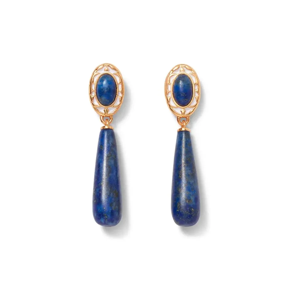 Clearance Spanish Baldric Lapis Elongated Drop Earrings Earrings