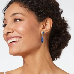 Clearance Spanish Baldric Lapis Elongated Drop Earrings Earrings