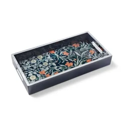 Clearance Tapestry Garden Lacquer Tray Decorative Accents