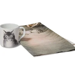 Hot The Favorite Cat Mug And Tea Towel Set Tableware