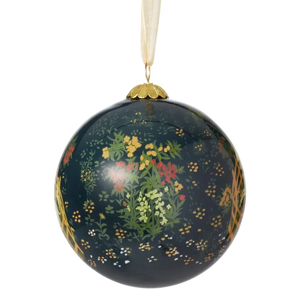 Fashion Unicorn In A Garden Hand-Painted Glass Ornament Ornaments