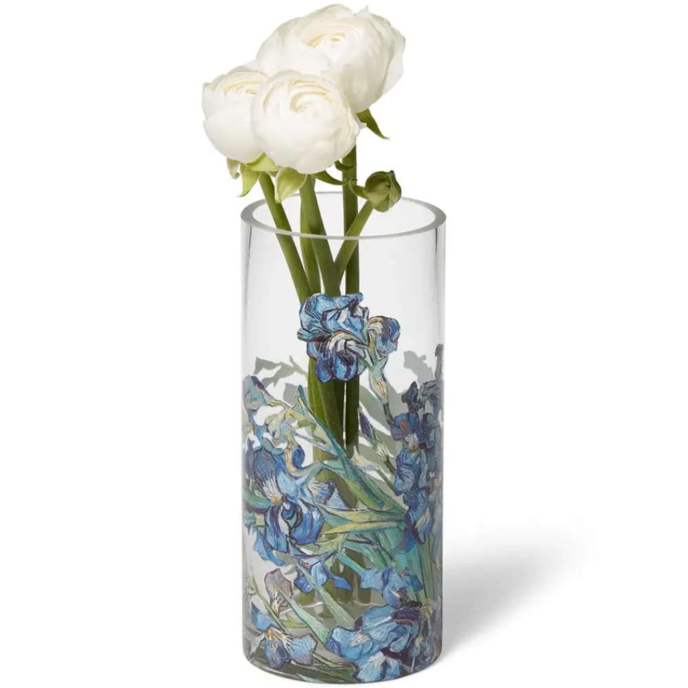 Online Van Gogh Irises Glass Vase Decorative Accents