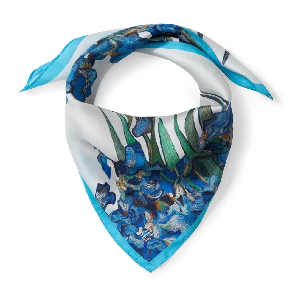 Online Van Gogh Irises Silk Neckerchief Scarves & Wraps