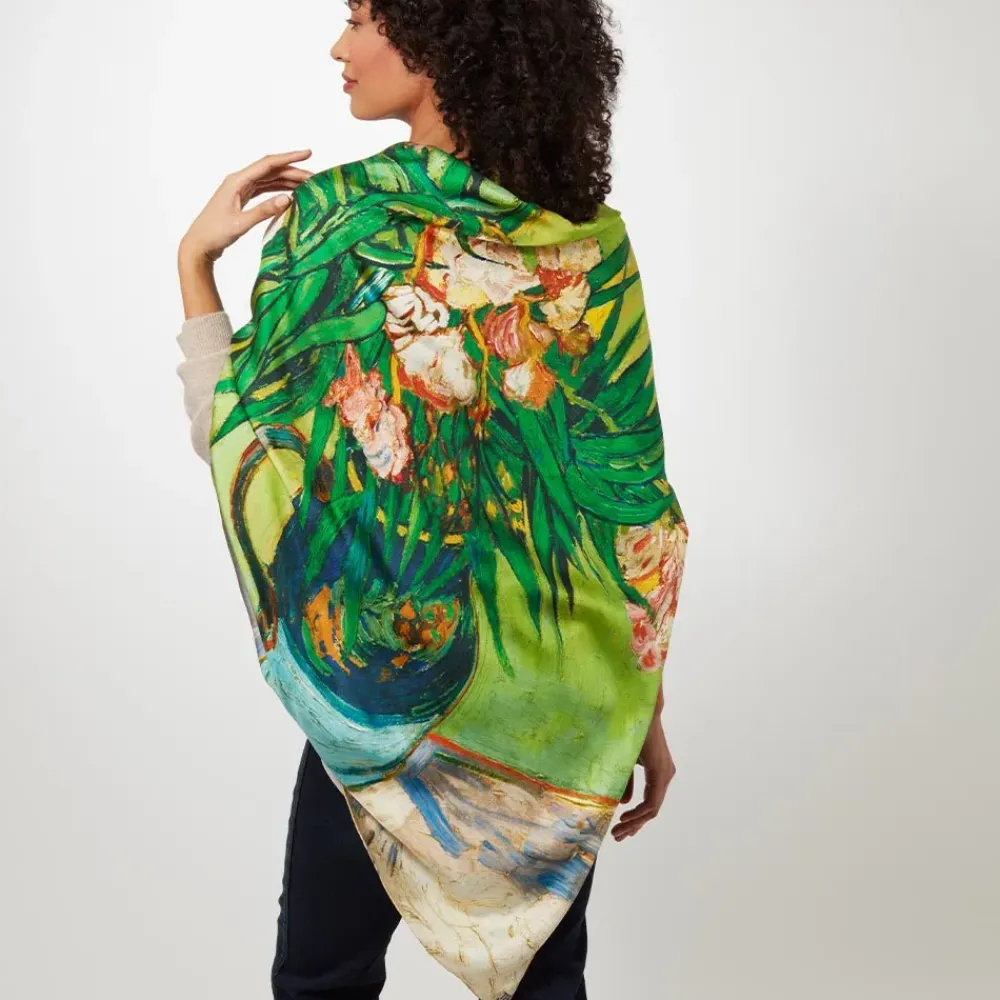 Clearance Van Gogh Oleanders Oversize Square Silk Scarf Scarves & Wraps