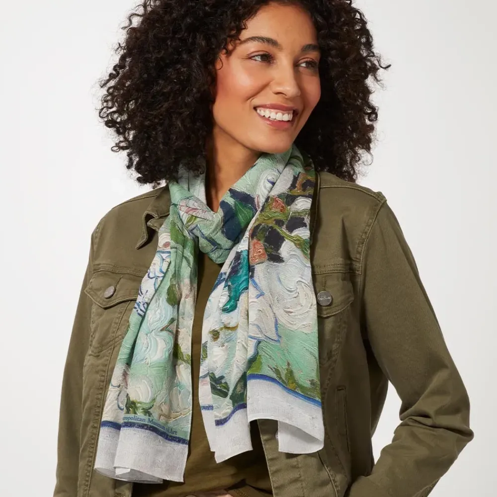 New Van Gogh Roses Oblong Silk Scarf Scarves & Wraps