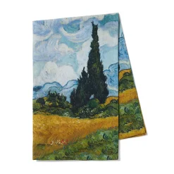 Hot Van Gogh Wheat Field With Cypresses Tea Towel Decorative Accents