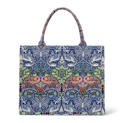 Fashion William Morris Peacock And Dragon Oversize Structured Tote Bags
