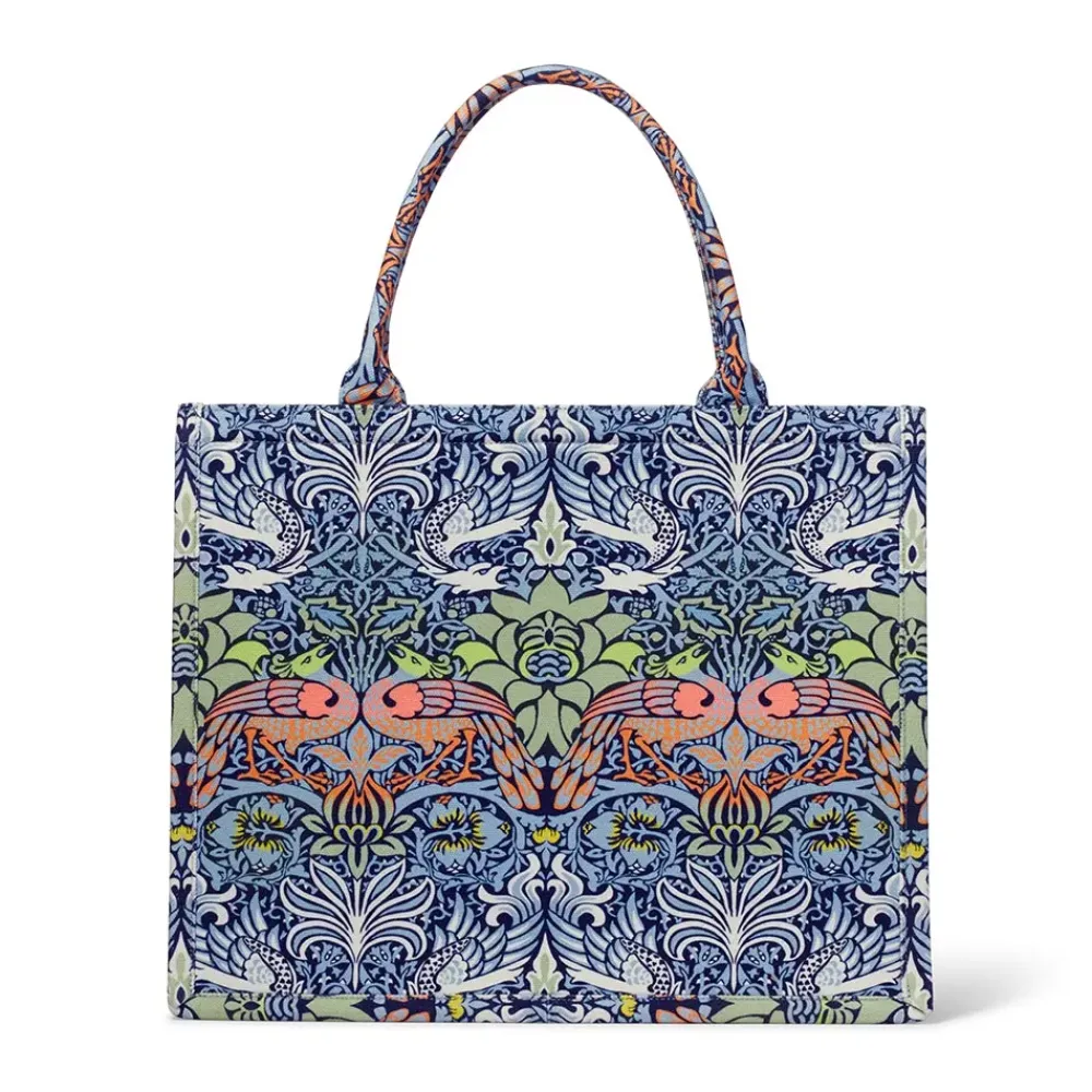 Fashion William Morris Peacock And Dragon Oversize Structured Tote Bags