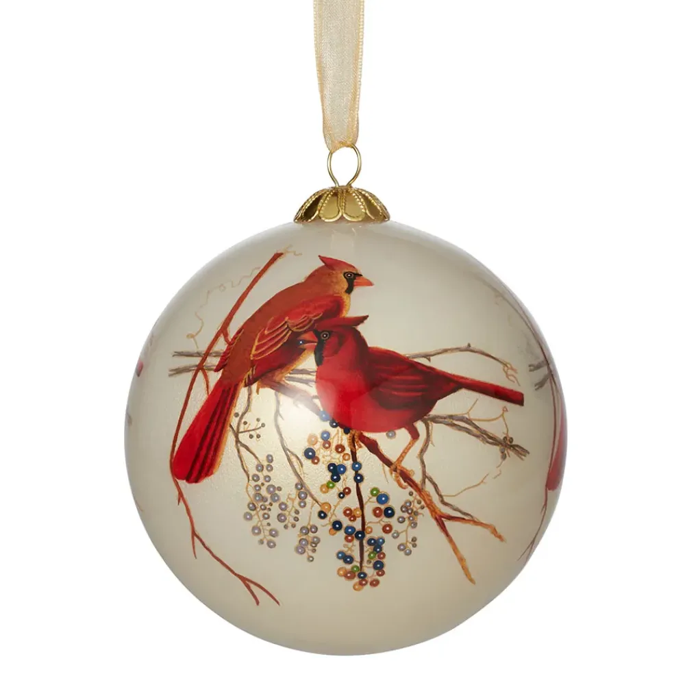 Discount Winter Birds Hand-Painted Glass Ornament Set Ornaments