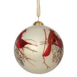 Discount Winter Birds Hand-Painted Glass Ornament Set Ornaments