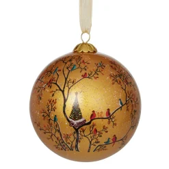 Discount Winter Birds Hand-Painted Glass Ornament Set Ornaments