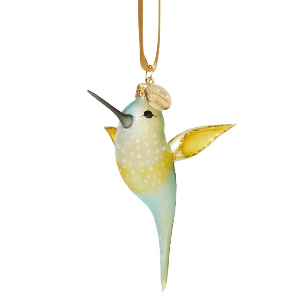 Discount Yellow Hummingbird Glass Ornament Ornaments